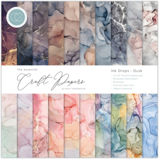 Craft Consortium - INK DROPS / DUSK 12x12 - scrapbookové čtvrtky