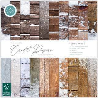 Craft Consortium - FROSTED WOOD 12x12 - scrapbookové čtvrtky