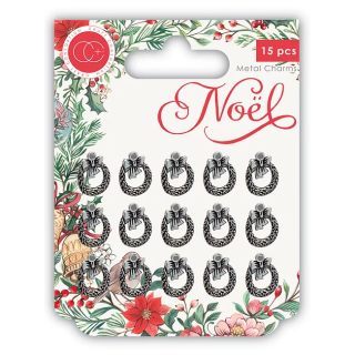 Craft Consortium - NOËL / WREATH CHARM - kovové ozdoby