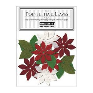 * Hero Arts - POINSETTIA & LEAVES Felt Embellishments - filcové ozdoby