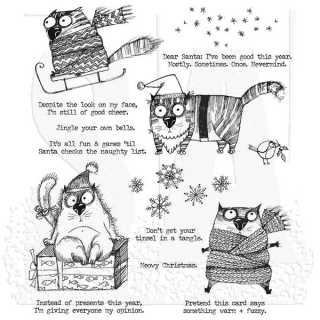Tim Holtz - SNARKY CAT CHRISTMAS - cling razítka