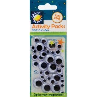 Craft Planet - WIGGLE EYES / ROUND MIX - dekorační oči