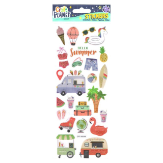 Craft Planet - HELLO SUMMER Foil Stickers - samolepky