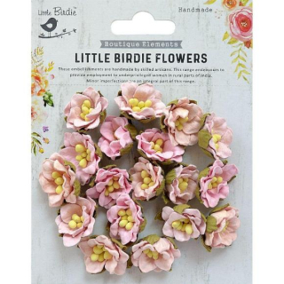Little Birdie - BUTTERCUP / PEARL PINK - papírové kytičky (18 ks)