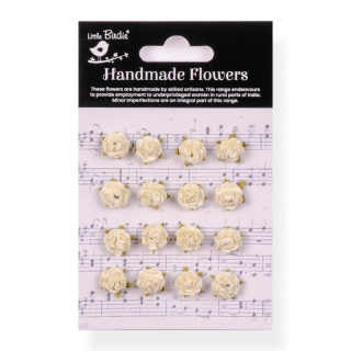 Little Birdie - MICRO ROSES / IVORY - papírové kytičky