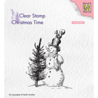 Nellie Snellen - SNOWMAN WITH TREE - silikonové razítko