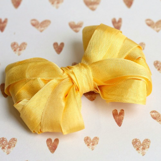 Seam Binding - YELLOW / ANTIQUE GOLD (5 m) - hedvábná stuha