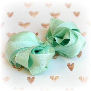 Seam Binding - GREEN / AQUARELLE (5 m) - hedvábná stuha