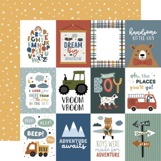 Echo Park - DREAM BIG LITTLE BOY / 3x4 Hournaling Cards - scrapbooková čtvrtka