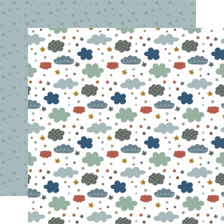 Echo Park - DREAM BIG LITTLE BOY / Curious Clouds - scrapbooková čtvrtka