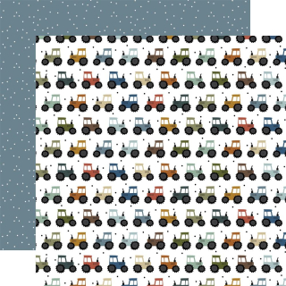 Echo Park - DREAM BIG LITTLE BOY / Tractors - scrapbooková čtvrtka