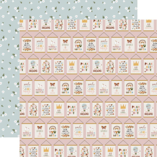 Echo Park - DREAM BIG LITTLE GIRL / Follow Your Dreams - scrapbooková čtvrtka