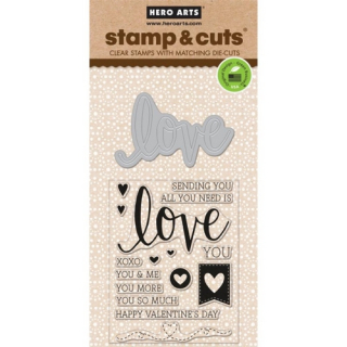 *** Hero Arts - STAMP & CUT / LOVE - razítka a vyřezávací šablona