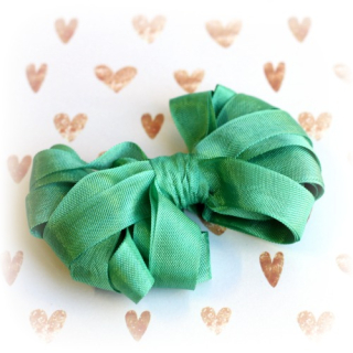 Seam Binding - GREEN / GRASS GREEN (5 m) - hedvábná stuha