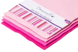 Dovecraft - A4 FELT MULTIPACK / PINKS (1 mm) - akrylový filc