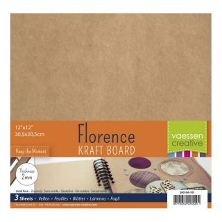 Florence - KRAFT BOARD 12x12 2 mm - karton (3 archy)