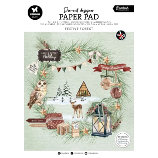 Studio Light - FESTIVE FOREST Die-Cut Designer Paper Pad - kreativní sada
