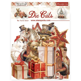 Stamperia - GEAR UP FOR CHRISTMAS Chipboard Die Cuts - kartonové výřezy