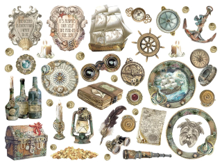 Stamperia - SONGS OF THE SEA Chipboard Die Cuts - kartonové výřezy