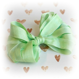 Seam Binding - GREEN / MINT LEAF (5 m) - hedvábná stuha