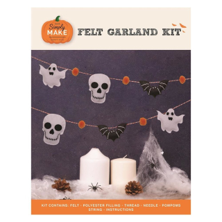 Simply Make - FELT GARLAND KIT / SKULLS - sada na šití z filcu