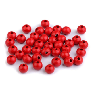 Stoklasa - WOODEN BEADS / RED - dřevěné korálky (8 mm, 20 gramů)