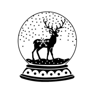 *** Aladine - SNOWGLOBE WITH DEER - dřevěné razítko