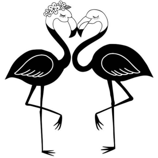 *** Aladine - FLAMINGOS - dřevěné razítko