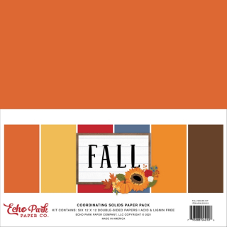 *** Echo Park - FALL Solid Paper Pack - kompletní sada
