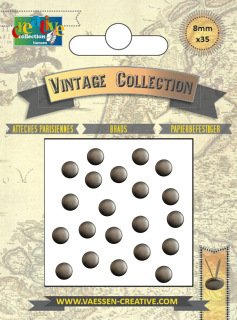 Vaessen Creative - VINTAGE BRADS / SILVER (8 mm, 35 ks) - ozdobné svorky