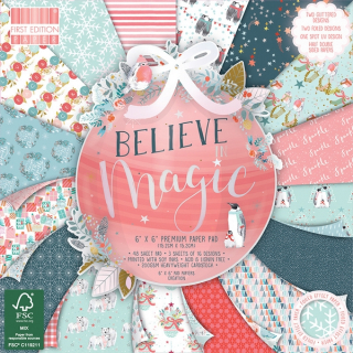 *** First Edition - BELIEVE IN MAGIC 6x6 - scrapbookové čtvrtky (48 ks)