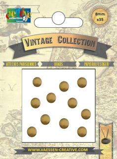 Vaessen Creative - VINTAGE BRADS / GOLD (8 mm, 35 ks) - ozdobné svorky