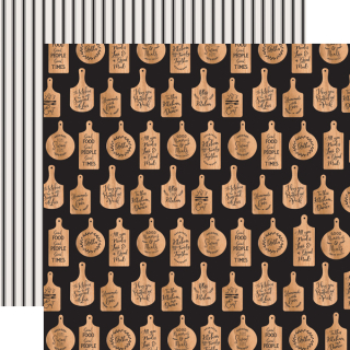 *** Echo Park - FARMHOUSE KITCHEN / Cutting Board Quotes - scrapbooková čtvrtka