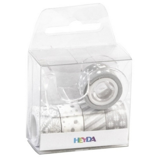 *** Heyda - DECO TAPES / SILVER - papírové pásky