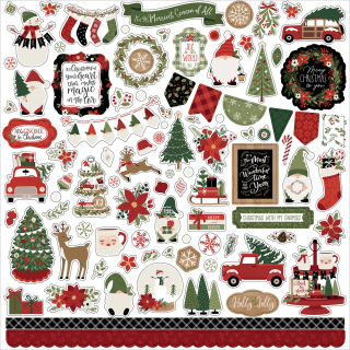 Echo Park - GNOME FOR CHRISTMAS Element Stickers - samolepky