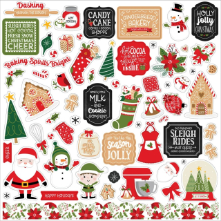 Echo Park - HAVE A HOLLY JOLLY CHRISTMAS Element Stickers - samolepky