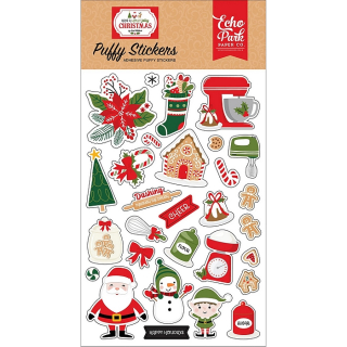 Echo Park - HOLLY JOLLY CHRISTMAS Puffy Stickers - 3D samolepky