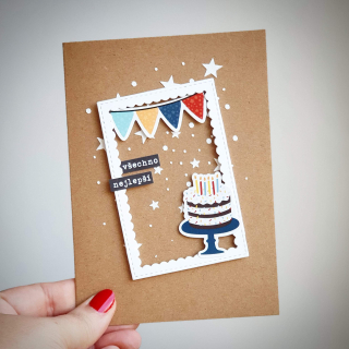 Pretty Papers - HANDMADE PŘÁNÍ / NAROZENINY - originální ručně vyrobené přání