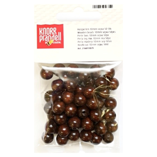 Knorr Prandell - WOODEN BEADS / SEPIA - dřevěné korálky (10 mm, 50 ks)