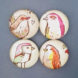 Pretty Papers - MAGNETKY / PTÁČCI (4 ks) - originální a ručně vyrobené