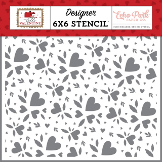 Echo Park - HELLO VALENTINE / HEART BOUQUET 6x6 - šablona / maska