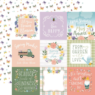 *** Echo Park - IT´S SPRING TIME / 4x4 Journaling Cards - scrapbooková čtvrtka