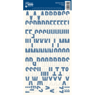 *** Jillibean Soup - ALPHABEANS / NAVY DIAGONAL - samolepicí písmenka