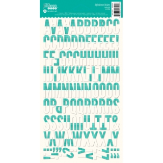 *** Jillibean Soup - ALPHABEANS / TEAL GRID - samolepicí písmenka