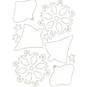 Woodware - kartonové ozdoby CHRISTMAS ORNAMENTS - scrapbook