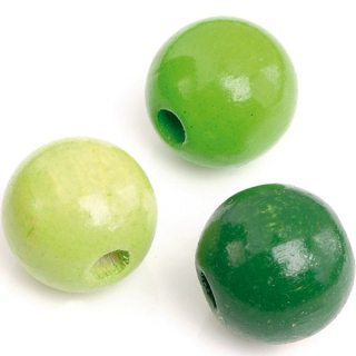 Knorr Prandell - WOODEN BEADS / SPRING GREEN - dřevěné korálky (6 mm, 125 ks)