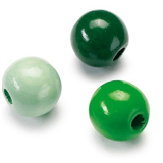 Knorr Prandell - WOODEN BEADS / DARK GREEN - dřevěné korálky (6 mm, 125 ks)