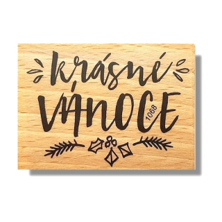 Keta (1068) - KRÁSNÉ VÁNOCE / VĚTVIČKY - dřevěné razítko