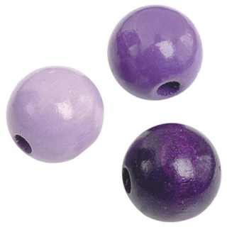 Knorr Prandell - WOODEN BEADS / VIOLET - dřevěné korálky (10 mm, 50 ks)