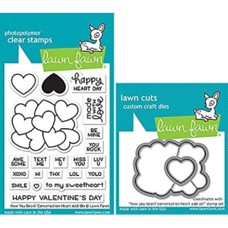 *** Lawn Fawn - HOW YOU BEAN / HEART ADD-ON - razítka a šablony